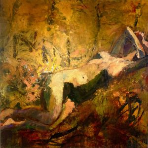 “Figure in the Trees” 84×84 oil on board $35,000