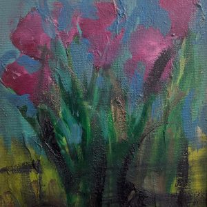 10" x 8" Oil on Canvas "Purple Tulips" $900 SOLD