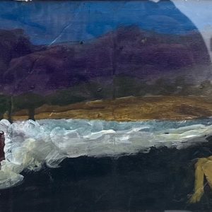 5.5" x 13" Acrylic on Board "River" $125