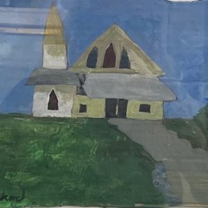 6" x 9" Acrylic on Board "Church" $125
