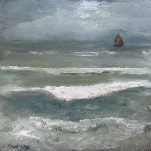 “Red Sail” 12×12 oil on board $5,930