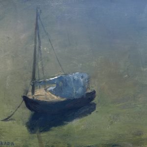 “Cat Boat” 12×12 oil on board $5,540