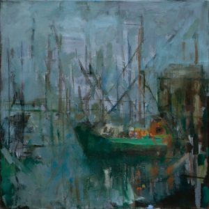 “Docked Together” 44×44 oil on canvas $14,500